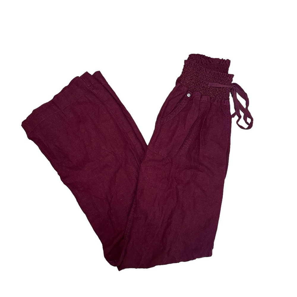 Maroon Medium Straight Leg Pants